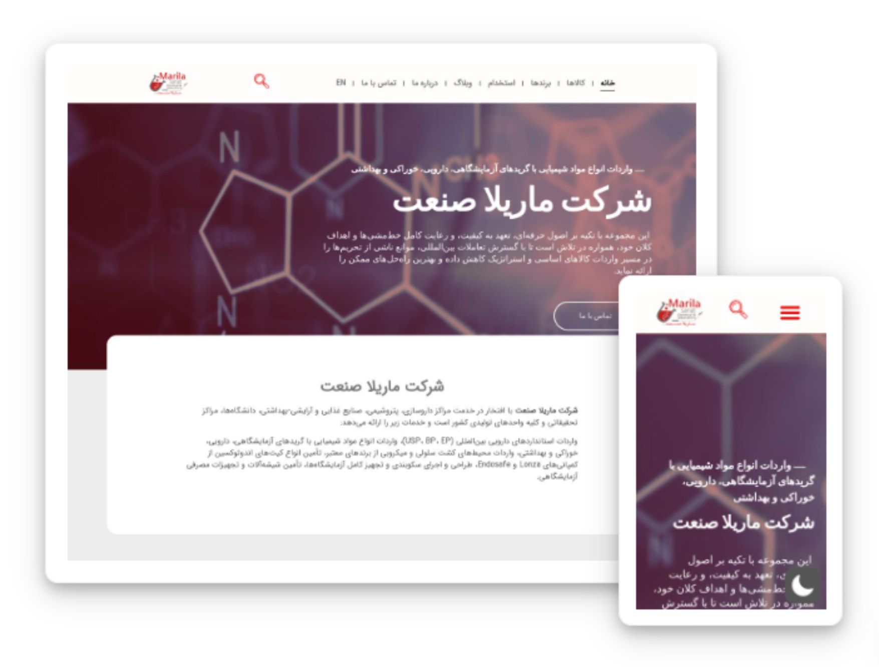 طراحی سایت شرکت ماریلا صنعت توسط سئو کارما