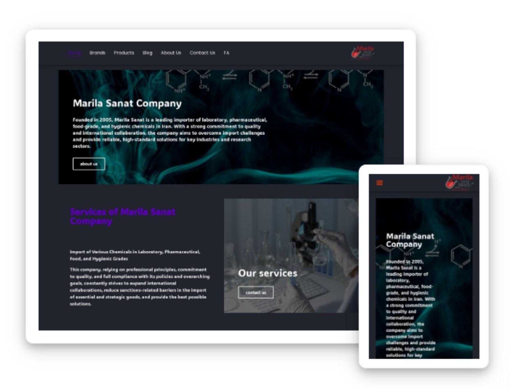 طراحی سایت شرکت بازرگانی ماریلا توسط سئو کارما