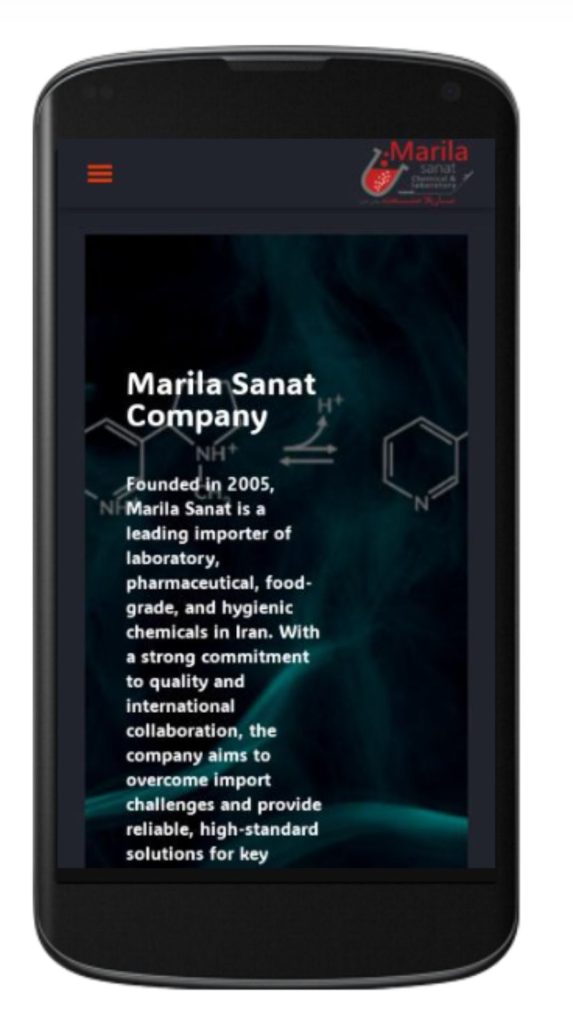 طراحی سایت شرکت بازرگانی ماریلا توسط سئو کارما